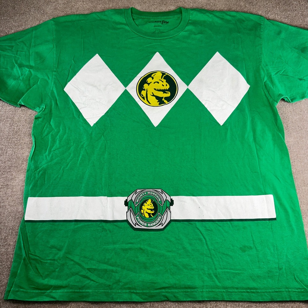 Power Rangers Green Ranger Costume T-Shirt We Love Fine XXL Green Dragonzord 90s